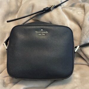 Black leather crossbody bag